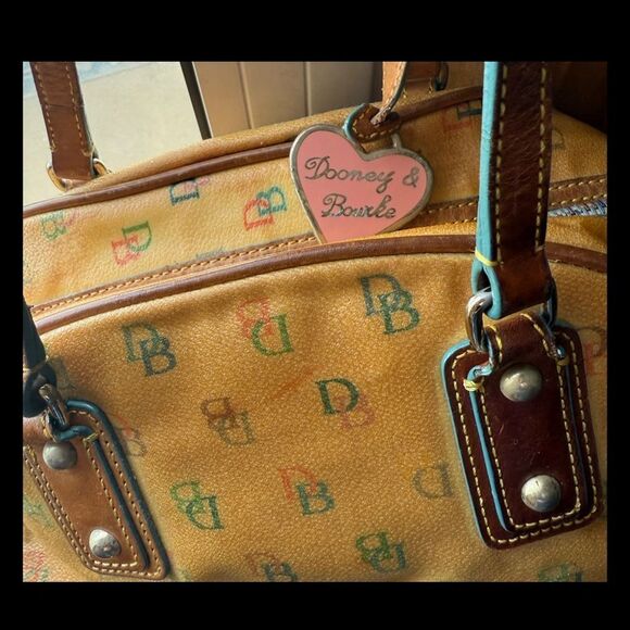 Dooney & Bourke Y2K Rainbow Signature Logo Monogram Satchel (yellowing PVC) - Picture 3 of 10